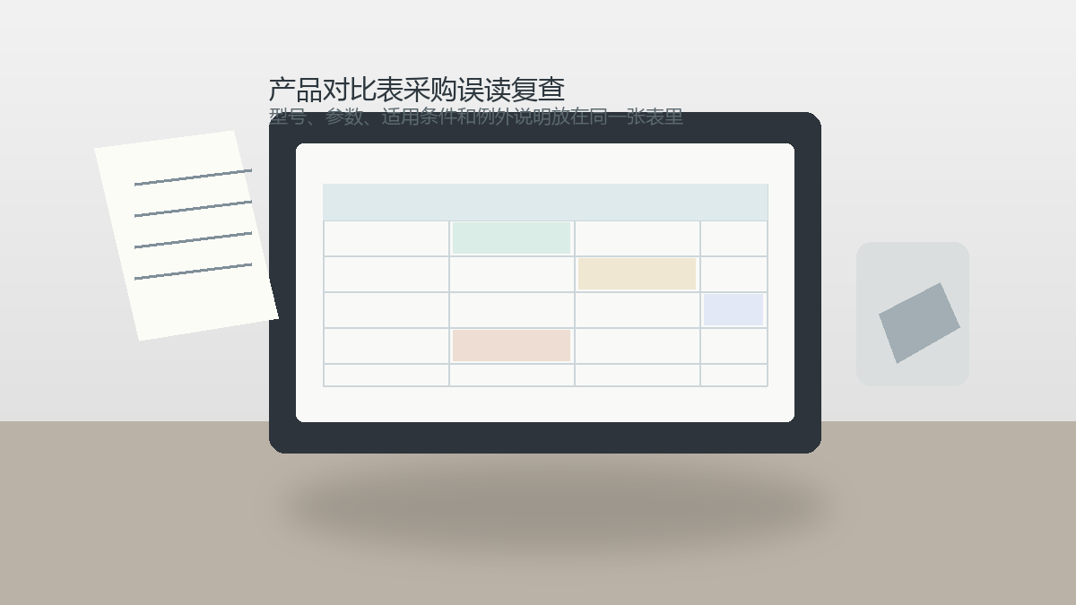 产品对比表怎么避免采购误读