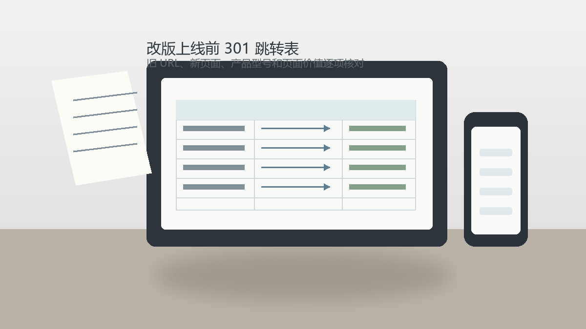 改版上线前301表怎么核对