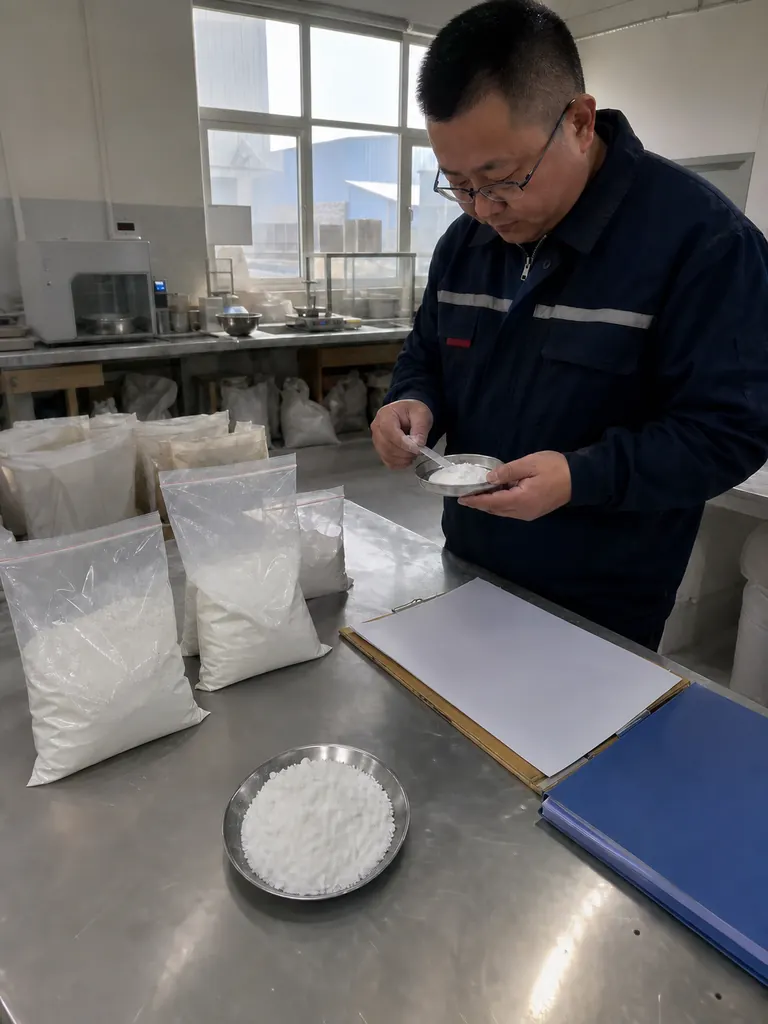 沉淀二氧化硅粉体样品与外贸资料现场核对