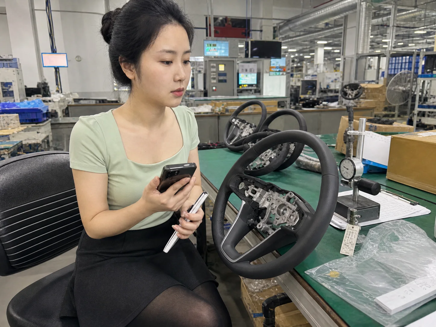 精密转向盘异常追溯与检验记录现场