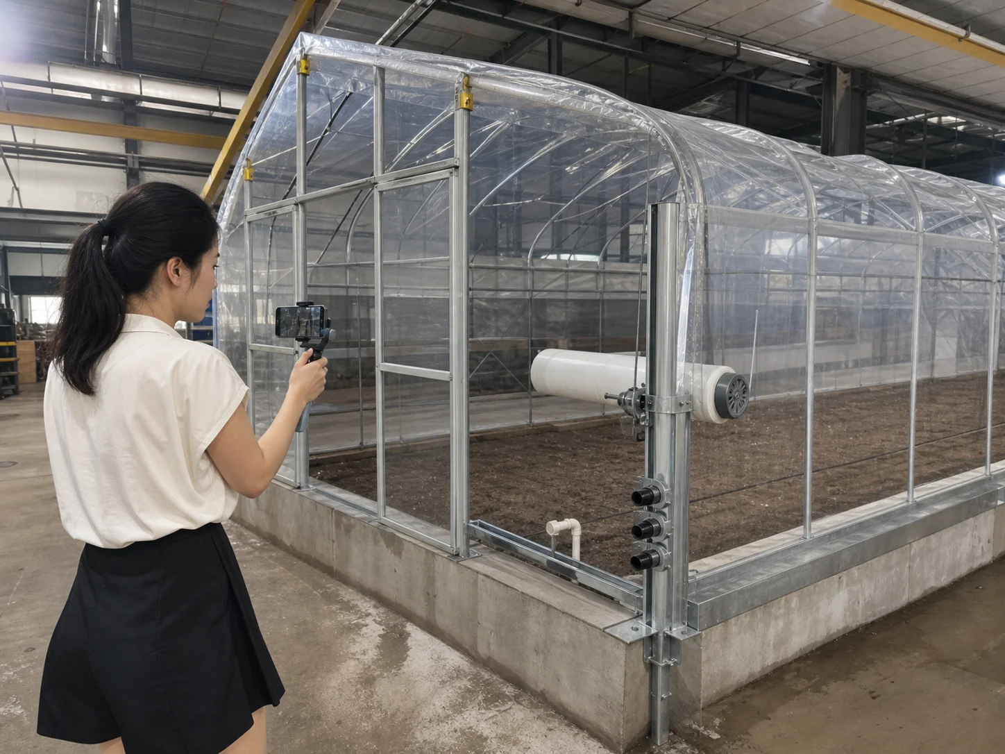 温室大棚定制到场前基础薄膜和安装责任核对现场
