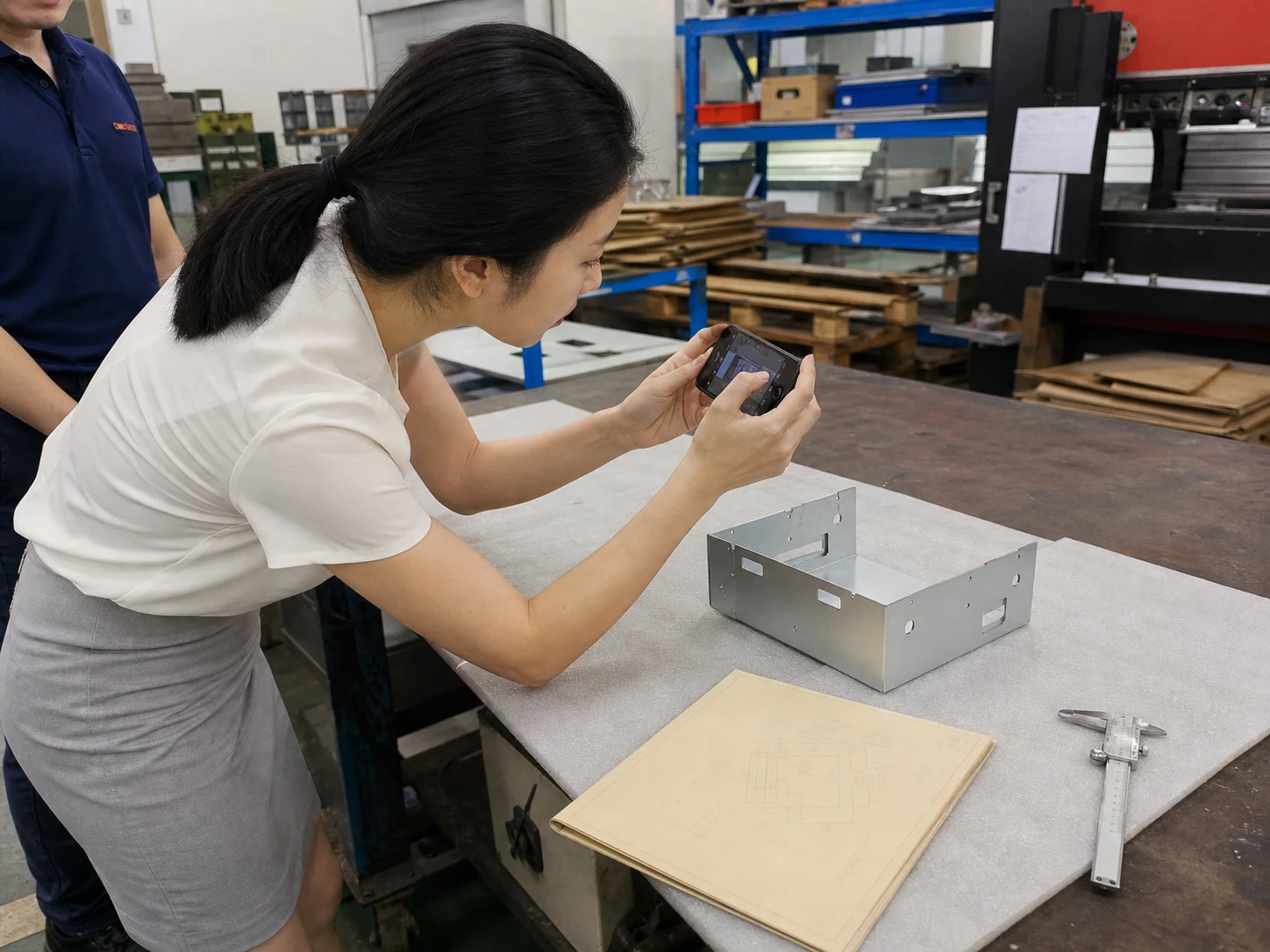 精密钣金客户需求转结构图纸和样品确认现场