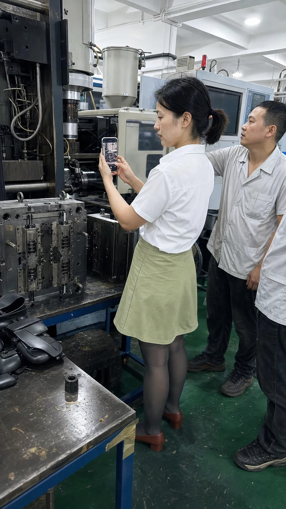 精密注塑换料换型生产现场